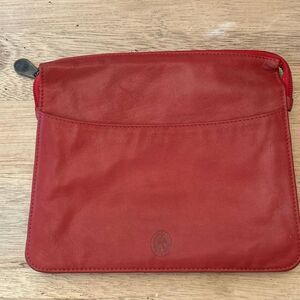 Levinger red genuine leather clutch pouch bag